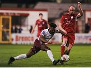 20 April 2018; Alan Byrne of Shelbourne in action against Carlton Ubaezuonu of Galway United during the SSE Airtricity League First Division match between Shelbourne FC and Galway United at Tolka Park in Dublin. Photo by Eoin Smith/Sportsfile