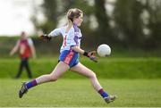 20 April 2018; Claire Fealey of ISK, Killorgin, Kerry during the Lidl All Ireland Post Primary School Junior A Final match between ISK, Killorgin, Kerry and Loreto, Cavan at St. Rynagh's in Banagher, Co. Offaly. Photo by Matt Browne/Sportsfile