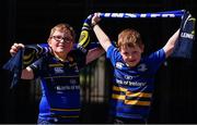 21 April 2018; Leinster supporters Cian, left, and Jack Collins, both age 6, from Wicklow Town, Co Wicklow prior to the European Rugby Champions Cup Semi-Final match between Leinster Rugby and Scarlets at the Aviva Stadium in Dublin. Photo by Sam Barnes/Sportsfile