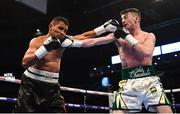 21 April 2018; Tyrone McCullagh, right, in action against Elvis Guillen during their featherweight bout at the Boxing in SSE Arena Belfast event in Belfast. Photo by David Fitzgerald/Sportsfile