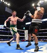 21 April 2018; Tyrone McCullagh, left, in action against Elvis Guillen during their featherweight bout at the Boxing in SSE Arena Belfast event in Belfast. Photo by David Fitzgerald/Sportsfile