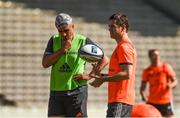21 April 2018; Simon Zebo and head coach Johann van Graan during the Munster Rugby Captain's Run at the Stade Chaban-Delmas in Bordeaux, France. Photo by Diarmuid Greene/Sportsfile
