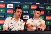21 April 2018; Munster head coach Johann van Graan and Peter O'Mahony during a Munster Rugby press conference at the Stade Chaban-Delmas in Bordeaux, France. Photo by Diarmuid Greene/Sportsfile