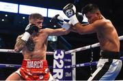 21 April 2018; Marco McCollough, left, in action against Arnoldo Solano during their super-featherweight bout at the Boxing in SSE Arena Belfast event in Belfast. Photo by David Fitzgerald/Sportsfile