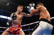 21 April 2018; Marco McCollough, left, in action against Arnoldo Solano during their super-featherweight bout at the Boxing in SSE Arena Belfast event in Belfast. Photo by David Fitzgerald/Sportsfile