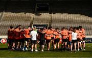 21 April 2018; The Munster squad huddle during the Munster Rugby Captain's Run at the Stade Chaban-Delmas in Bordeaux, France. Photo by Diarmuid Greene/Sportsfile