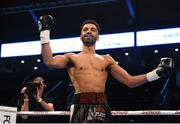 21 April 2018; Sam Maxwell celebrates after defeating Michael Isaac Carrero in their super-lightweight bout at the Boxing in SSE Arena Belfast event in Belfast. Photo by David Fitzgerald/Sportsfile