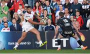 21 April 2018; Charles Piutau of Ulster in action against Stuart Hogg of Glasgow during the Guinness PRO14 Round 17 refixture match between Ulster and Glasgow Warriors at the Kingspan Stadium in Belfast. Photo by Oliver McVeigh/Sportsfile