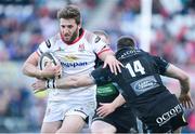 21 April 2018; Stuart McCloskey of Ulster is takled by Tommy Seymour of Glasgow  during the Guinness PRO14 Round 17 refixture match between Ulster and Glasgow Warriors at the Kingspan Stadium in Belfast. Photo by Oliver McVeigh/Sportsfile