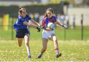 21 April 2018; Shannon O'Connell of Coláiste Bhaile Chláir, Claregalway in action against Treasa O'Sullivan of St Brigids, S.S, Killarney during the Lidl All Ireland Post Primary School Junior B Final match between St Brigids, S.S, Killarney and Coláiste Bhaile Chláir, Claregalway, Galway at Mick Neville Park in Rathkeale, Limerick. Photo by Matt Browne/Sportsfile
