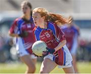 21 April 2018; Shauna Brennan of Coláiste Bhaile Chláir, Claregalway during the Lidl All Ireland Post Primary School Junior B Final match between St Brigids, S.S, Killarney and Coláiste Bhaile Chláir, Claregalway, Galway at Mick Neville Park in Rathkeale, Limerick. Photo by Matt Browne/Sportsfile