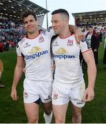 21 April 2018; Louis Ludik and John Cooney of Ulster celebrate after the Guinness PRO14 Round 17 refixture match between Ulster and Glasgow Warriors at the Kingspan Stadium in Belfast. Photo by Oliver McVeigh/Sportsfile