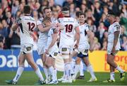 21 April 2018; Tommy Bowe of Ulster is congratulated by his teammates after the Guinness PRO14 Round 17 refixture match between Ulster and Glasgow Warriors at the Kingspan Stadium in Belfast. Photo by Oliver McVeigh/Sportsfile
