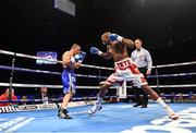 21 April 2018; Zolani Tete, right, in action against Omar Andres Narvaez during their WBO Bantamweight Championship bout at the Boxing in SSE Arena Belfast event in Belfast. Photo by David Fitzgerald/Sportsfile