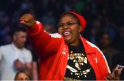 21 April 2018; Zolani Tete's mother Pemmy during his WBO Bantamweight Championship bout against Omar Andres Narvaez at the Boxing in SSE Arena Belfast event in Belfast. Photo by David Fitzgerald/Sportsfile