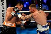 21 April 2018; Carl Frampton, right, in action against Nonito Donaire during their Vacant WBO Interim World Featherweight Championship bout at the SSE Arena in Belfast. Photo by Ramsey Cardy/Sportsfile