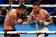 21 April 2018; Carl Frampton, right, in action against Nonito Donaire during their Vacant WBO Interim World Featherweight Championship bout at the SSE Arena in Belfast. Photo by Ramsey Cardy/Sportsfile