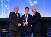 21 April 2018; Eanna O’Connor of Moorefield is presented with his award by Uachtarán Chumann Lúthchleas Gael John Horan and Denis O'Callaghan, Head of AIB Retail Banking at the AIB GAA Club Player Awards at Croke Park in Dublin. Photo by Eóin Noonan/Sportsfile