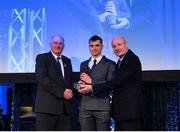 21 April 2018; Liam Silke of Corofin is presented with his award by Uachtarán Chumann Lúthchleas Gael John Horan and Denis O'Callaghan, Head of AIB Retail Banking at the AIB GAA Club Player Awards at Croke Park in Dublin. Photo by Eóin Noonan/Sportsfile
