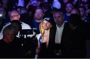 21 April 2018; Carl Frampton makes his way to the ring prior to his Vacant WBO Interim World Featherweight Championship bout against Nonito Donaire at the Boxing in SSE Arena Belfast event in Belfast. Photo by David Fitzgerald/Sportsfile