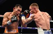 21 April 2018; Nonito Donaire, left, in action against Carl Frampton during their Vacant WBO Interim World Featherweight Championship bout at the Boxing in SSE Arena Belfast event in Belfast. Photo by David Fitzgerald/Sportsfile