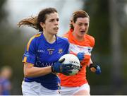 22 April 2018; Anna Rose Kennedy of Tipperary in action against Mairéad Tennyson of Armagh during the Lidl Ladies Football National League Division 2 semi-final match between Tipperary and Armagh at Coralstown Kinnegad GAA in Kinnegad, Westmeath. Photo by Piaras Ó Mídheach/Sportsfile