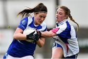 22 April 2018; Bronagh Sheridan of Cavan is tackled by Rebecca Casey of Waterford during the Lidl Ladies Football National League Division 2 semi-final match between Waterford and Cavan at St Brendan's Park in Birr, Offaly. Photo by Ramsey Cardy/Sportsfile