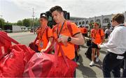 22 April 2018; Ian Keatley, left, and Alex Wootton of Munster arrive prior to the European Rugby Champions Cup semi-final match between Racing 92 and Munster Rugby at the Stade Chaban-Delmas in Bordeaux, France. Photo by Brendan Moran/Sportsfile