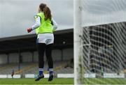 22 April 2018; Evelyn Baugh of Cavan celebrates her side's first goal during the Lidl Ladies Football National League Division 2 semi-final match between Waterford and Cavan at St Brendan's Park in Birr, Offaly. Photo by Ramsey Cardy/Sportsfile