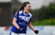 22 April 2018; Bronagh Sheridan of Cavan celebrates after scoring a late point during the Lidl Ladies Football National League Division 2 semi-final match between Waterford and Cavan at St Brendan's Park in Birr, Offaly. Photo by Ramsey Cardy/Sportsfile