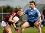 22 April 2018; Sinéad Burke of Galway in action against Sinéad Aherne of Dublin during the Lidl Ladies Football National League Division 1 semi-final match between Dublin and Galway at Coralstown Kinnegad GAA in Kinnegad, Westmeath. Photo by Piaras Ó Mídheach/Sportsfile