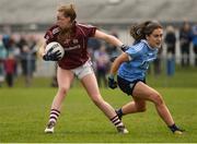 22 April 2018; Ailbhe Davoren of Galway in action against Hannah O'Neill of Dublin during the Lidl Ladies Football National League Division 1 semi-final match between Dublin and Galway at Coralstown Kinnegad GAA in Kinnegad, Westmeath. Photo by Piaras Ó Mídheach/Sportsfile