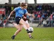 22 April 2018; Noëlle Healy of Dublin in action against Lisa Gannon of Galway during the Lidl Ladies Football National League Division 1 semi-final match between Dublin and Galway at Coralstown Kinnegad GAA in Kinnegad, Westmeath. Photo by Piaras Ó Mídheach/Sportsfile