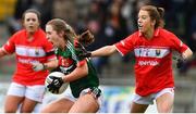 22 April 2018; Sinead Cafferky of Mayo is tackled by Emma Spillane of Cork during the Lidl Ladies Football National League Division 1 semi-final match between Cork and Mayo at St Brendan's Park in Birr, Offaly. Photo by Ramsey Cardy/Sportsfile