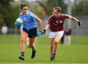 22 April 2018; Niamh McEvoy of Dublin in action against Caitriona Cormican of Galway during the Lidl Ladies Football National League Division 1 semi-final match between Dublin and Galway at Coralstown Kinnegad GAA in Kinnegad, Westmeath. Photo by Piaras Ó Mídheach/Sportsfile