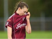 22 April 2018; Aine McDonagh of Galway leaves the field dejected after the Lidl Ladies Football National League Division 1 semi-final match between Dublin and Galway at Coralstown Kinnegad GAA in Kinnegad, Westmeath. Photo by Piaras Ó Mídheach/Sportsfile