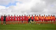22 April 2018; Cork Youth League players line up prior to the FAI Youth Interleague Cup Final match between Mayo Schoolboys & Youths Association Football League and Cork Youth League at Milebush Park in Castlebar, Mayo. Photo by Harry Murphy/Sportsfile