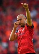 22 April 2018; Simon Zebo of Munster salutes the Munster fans after the European Rugby Champions Cup semi-final match between Racing 92 and Munster Rugby at the Stade Chaban-Delmas in Bordeaux, France. Photo by Brendan Moran/Sportsfile