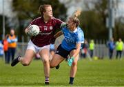 22 April 2018; Sarah Conneally of Galway in action against Martha Byrne of Dublin during the Lidl Ladies Football National League Division 1 semi-final match between Dublin and Galway at Coralstown Kinnegad GAA in Kinnegad, Westmeath. Photo by Piaras Ó Mídheach/Sportsfile
