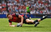 22 April 2018; Andrew Conway of Munster scores his side's third try in the final seconds during the European Rugby Champions Cup semi-final match between Racing 92 and Munster Rugby at the Stade Chaban-Delmas in Bordeaux, France. Photo by Brendan Moran/Sportsfile