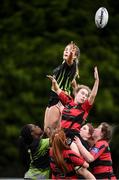 22 April 2018; Grainne Behan of PortDara in action against Niamh Hickey of Tullamore in the lineout during the 18s Plate match between PortDara and Tullamore at Navan RFC in Meath. Photo by Matt Browne/Sportsfile