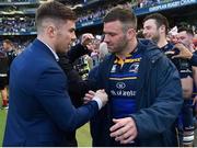 21 April 2018; Luke McGrath, left, and Fergus McFadden of Leinster celebrate after the European Rugby Champions Cup Semi-Final match between Leinster Rugby and Scarlets at the Aviva Stadium in Dublin. Photo by Brendan Moran/Sportsfile