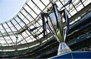 21 April 2018; A general view of the European Rugby Champions trophy prior to the European Rugby Champions Cup Semi-Final match between Leinster Rugby and Scarlets at the Aviva Stadium in Dublin. Photo by Brendan Moran/Sportsfile