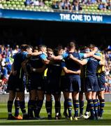 21 April 2018; The Leinster team huddle prior to the European Rugby Champions Cup Semi-Final match between Leinster Rugby and Scarlets at the Aviva Stadium in Dublin. Photo by Brendan Moran/Sportsfile