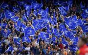 21 April 2018; Leinster fans cheer on their side during the European Rugby Champions Cup Semi-Final match between Leinster Rugby and Scarlets at the Aviva Stadium in Dublin. Photo by Brendan Moran/Sportsfile