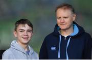21 April 2018; Ireland head coach Joe Schmidt with his son Luke prior to the European Rugby Champions Cup Semi-Final match between Leinster Rugby and Scarlets at the Aviva Stadium in Dublin. Photo by Brendan Moran/Sportsfile