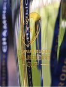21 April 2018; A detail view of the European Rugby Champions trophy prior to the European Rugby Champions Cup Semi-Final match between Leinster Rugby and Scarlets at the Aviva Stadium in Dublin. Photo by Brendan Moran/Sportsfile