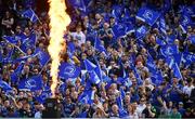 21 April 2018; Leinster fans cheer on their side during the European Rugby Champions Cup Semi-Final match between Leinster Rugby and Scarlets at the Aviva Stadium in Dublin. Photo by Brendan Moran/Sportsfile
