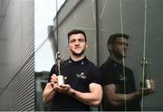 22 April 2018; Galway footballer Damien Comer confirmed as the PwC GAA/GPA Player of the Month for April. Damien is pictured after being presented with his PwC GAA/GPA Player of the Month Award at a reception in PwC Offices, Dublin. Photo by David Fitzgerald/Sportsfile