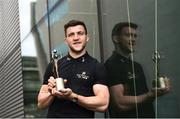 22 April 2018; Galway footballer Damien Comer confirmed as the PwC GAA/GPA Player of the Month for April. Damien is pictured after being presented with his PwC GAA/GPA Player of the Month Award at a reception in PwC Offices, Dublin.  Photo by David Fitzgerald/Sportsfile